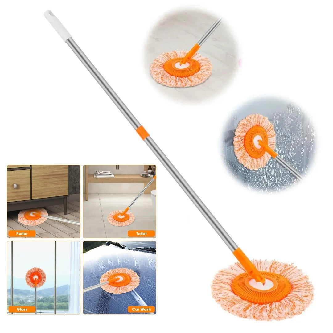 360° Rotating Microfiber Mop | Extendable Handle Telescopic Floor Cleaning Mop | Sunflower Round Mop For Home, Office And Car Screen