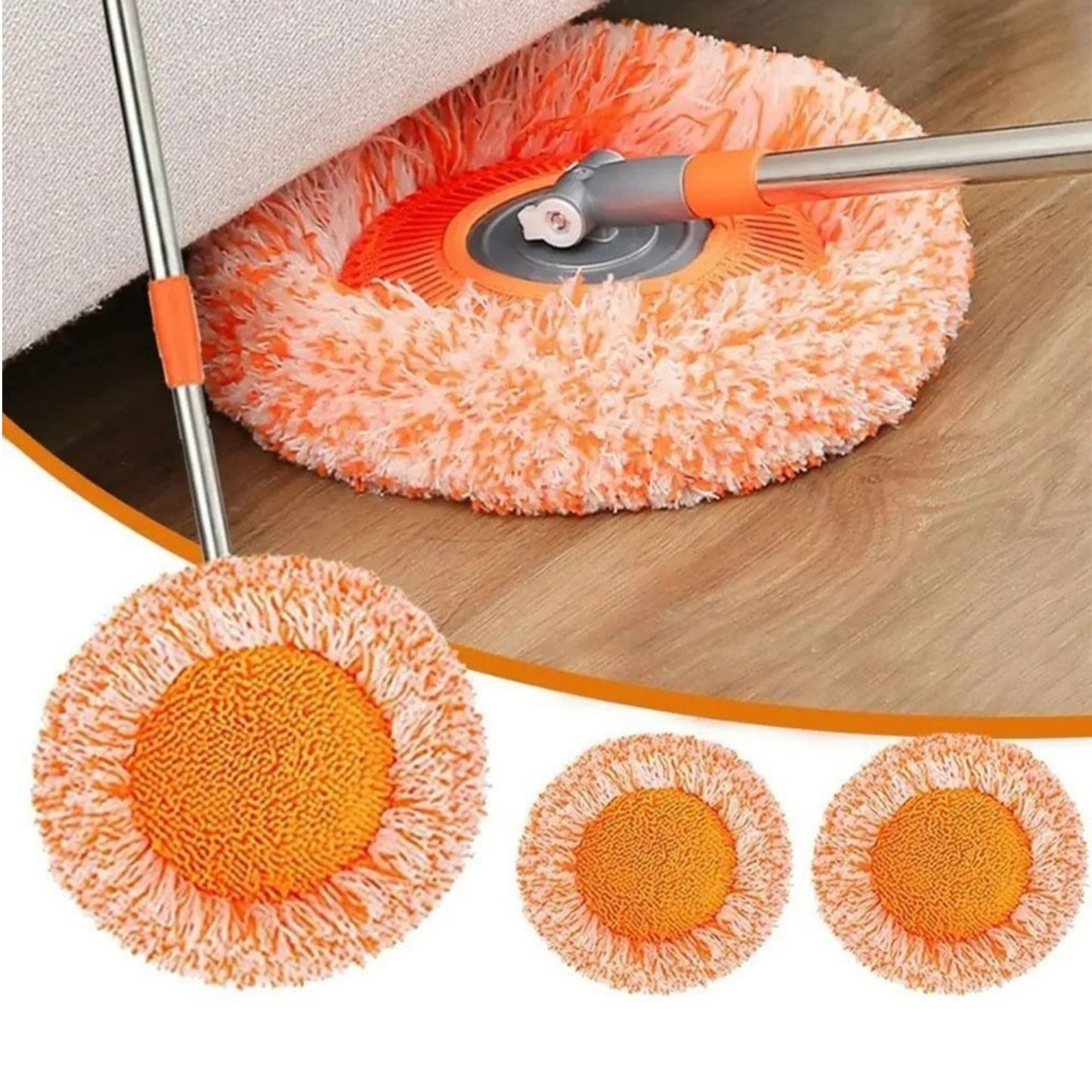 360° Rotating Microfiber Mop | Extendable Handle Telescopic Floor Cleaning Mop | Sunflower Round Mop For Home, Office And Car Screen
